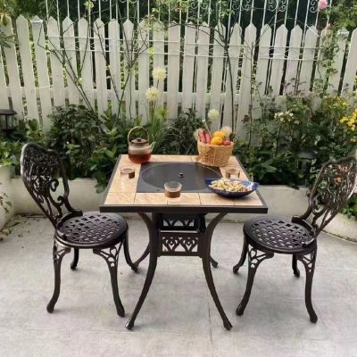 Cast aluminum outdoor furniture dining set