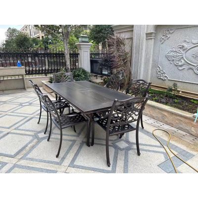 Cast aluminum outdoor furniture dining table cheap price