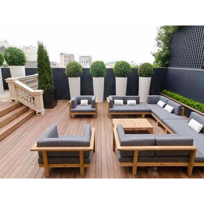 Simple but elegance outdoor furniture teak wood outdoor sofa
