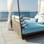 Big size seaside Poolside double Sunbed/ daybed with curtain