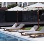 Waterproof pool furniture beach teak wood sun lounger with cushion