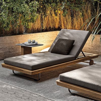 Outdoor furniture teak wood Sun Lounger