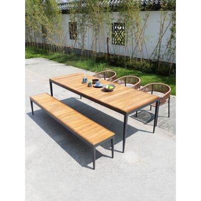 Commercial Grade Plastic Wood Outdoor Furniture Garden Dining Set 