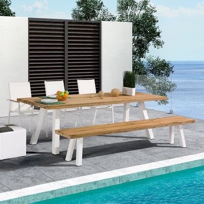 Commercial Garden Dining Set outdoor chair and bench