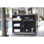Poolside rattan Storage bar table and bar chairs