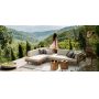 Simple but elegance outdoor furniture teak wood outdoor sofa
