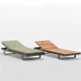 Waterproof pool furniture beach teak wood sun lounger with cushion