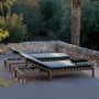 Outdoor furniture teak wood rope weaving Sun Lounger