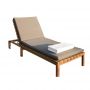 Outdoor furniture teak wood rope weaving Sun Lounger
