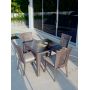 Outdoor furniture wicker bar set 4 bar chairs